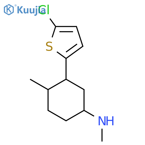 3-(5-chlorothiophen-2-yl)-N,4-dimethylcyclohexan-1-amine structure