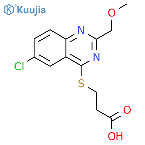 3-{[6-Chloro-2-(methoxymethyl)quinazolin-4-yl]sulfanyl}propanoic acid structure