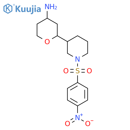 2-[1-(4-Nitrobenzenesulfonyl)piperidin-3-yl]oxan-4-amine structure