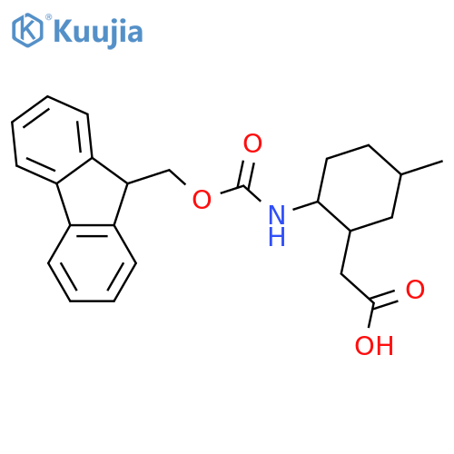 2-[2-({[(9H-fluoren-9-yl)methoxy]carbonyl}amino)-5-methylcyclohexyl]acetic acid structure