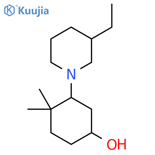 3-(3-Ethylpiperidin-1-yl)-4,4-dimethylcyclohexan-1-ol structure