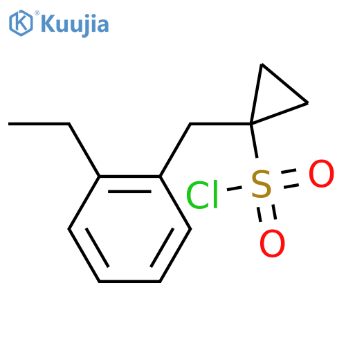 1-(2-ethylphenyl)methylcyclopropane-1-sulfonyl chloride structure
