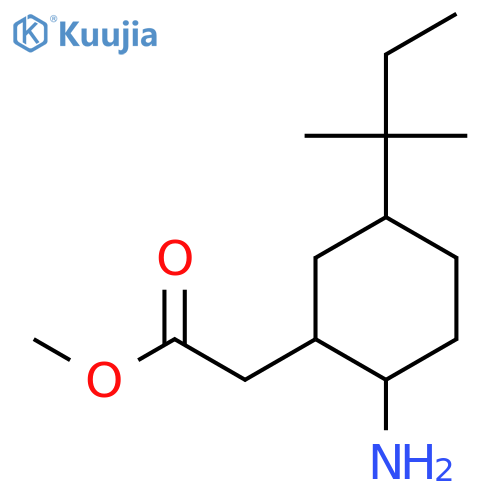 Methyl 2-[2-amino-5-(2-methylbutan-2-yl)cyclohexyl]acetate structure