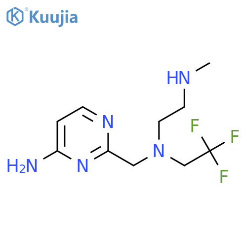 2-({2-(methylamino)ethyl(2,2,2-trifluoroethyl)amino}methyl)pyrimidin-4-amine structure