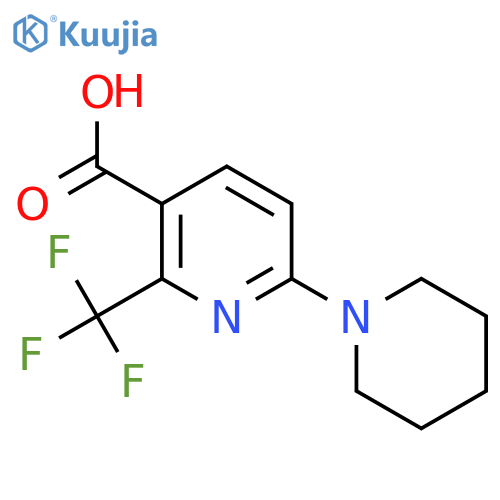 6-(piperidin-1-yl)-2-(trifluoromethyl)pyridine-3-carboxylic acid structure