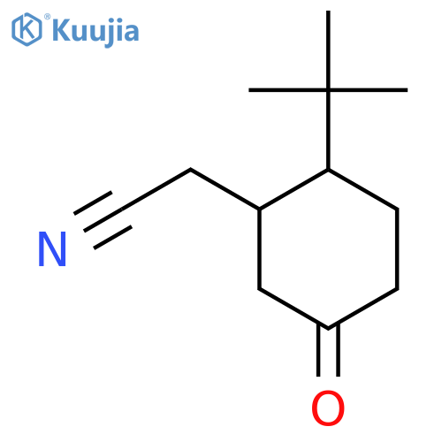 2-(2-Tert-butyl-5-oxocyclohexyl)acetonitrile structure