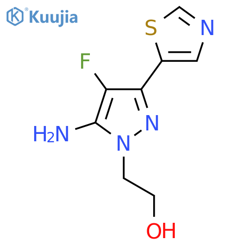2-[5-amino-4-fluoro-3-(1,3-thiazol-5-yl)-1H-pyrazol-1-yl]ethan-1-ol structure