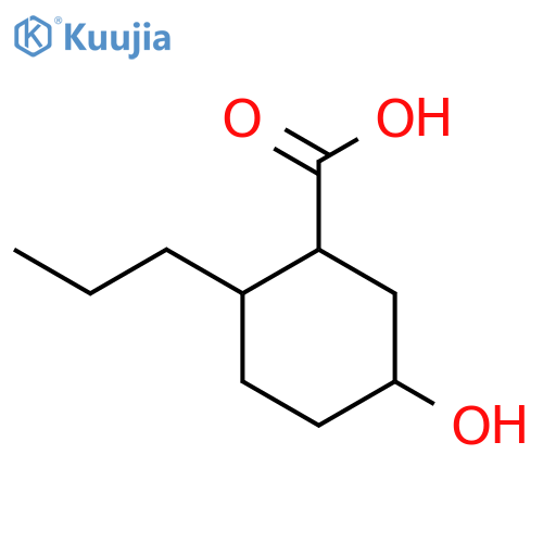 5-Hydroxy-2-propylcyclohexane-1-carboxylic acid structure