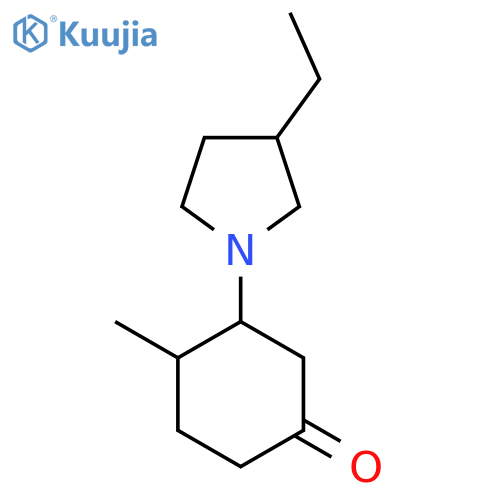 3-(3-Ethylpyrrolidin-1-yl)-4-methylcyclohexan-1-one structure