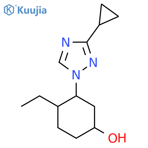 3-(3-cyclopropyl-1H-1,2,4-triazol-1-yl)-4-ethylcyclohexan-1-ol structure