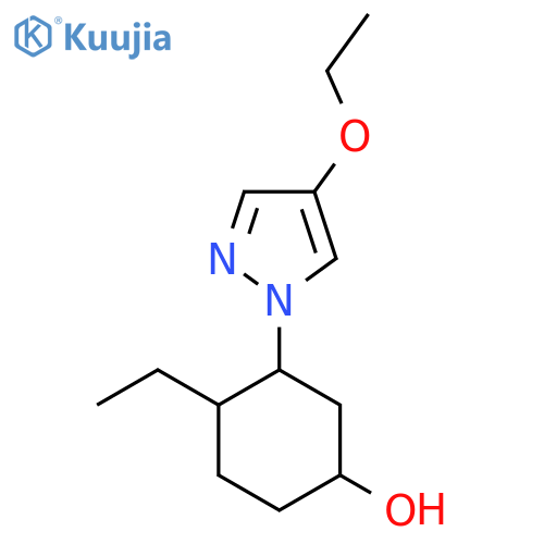 3-(4-ethoxy-1H-pyrazol-1-yl)-4-ethylcyclohexan-1-ol structure