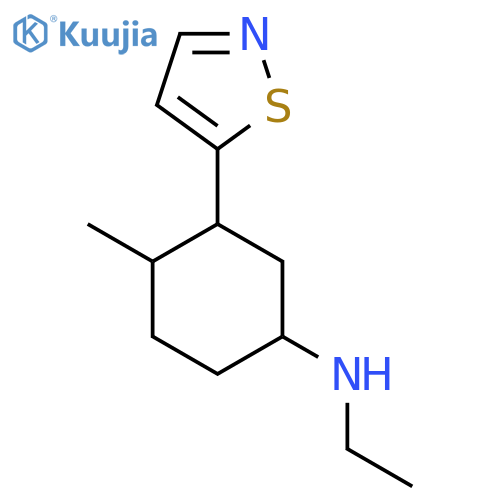 N-ethyl-4-methyl-3-(1,2-thiazol-5-yl)cyclohexan-1-amine structure