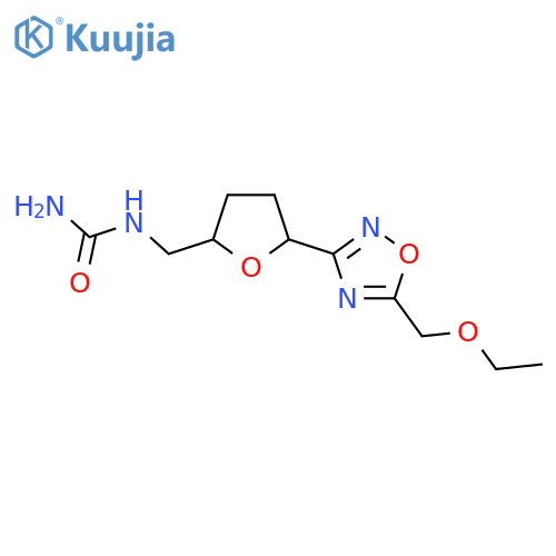 ({5-[5-(Ethoxymethyl)-1,2,4-oxadiazol-3-yl]oxolan-2-yl}methyl)urea structure