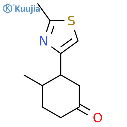 4-Methyl-3-(2-methyl-1,3-thiazol-4-yl)cyclohexan-1-one structure