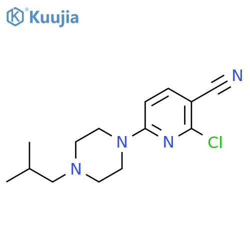 2-Chloro-6-[4-(2-methylpropyl)piperazin-1-yl]pyridine-3-carbonitrile structure