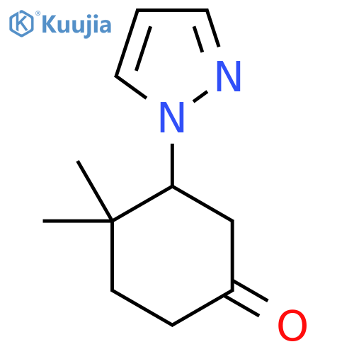 4,4-dimethyl-3-(1H-pyrazol-1-yl)cyclohexan-1-one structure