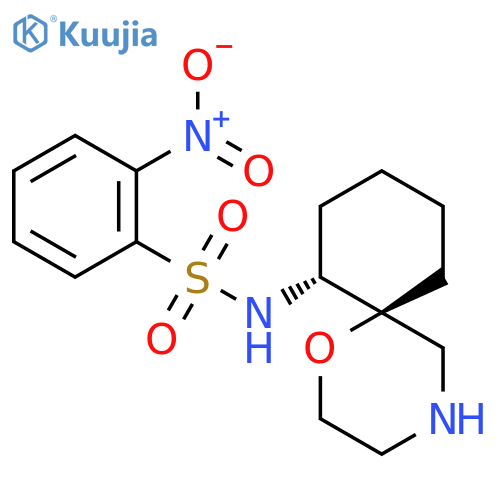 rac-2-nitro-N-[(6R,7S)-1-oxa-4-azaspiro[5.5]undecan-7-yl]benzene-1-sulfonamide structure