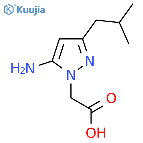 2-[5-amino-3-(2-methylpropyl)-1H-pyrazol-1-yl]acetic acid structure