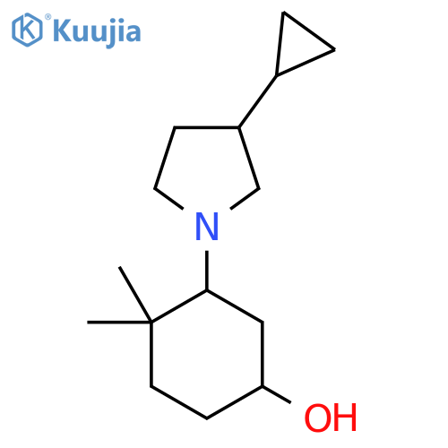 3-(3-Cyclopropylpyrrolidin-1-yl)-4,4-dimethylcyclohexan-1-ol structure