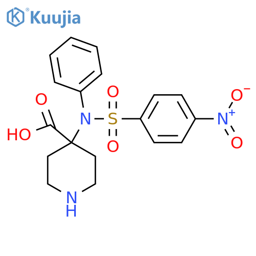 4-(N-phenyl-4-nitrobenzenesulfonamido)piperidine-4-carboxylic acid structure