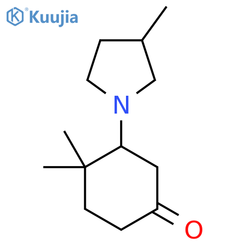 4,4-Dimethyl-3-(3-methylpyrrolidin-1-yl)cyclohexan-1-one structure