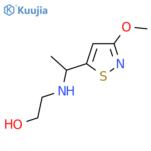 2-{1-(3-methoxy-1,2-thiazol-5-yl)ethylamino}ethan-1-ol structure