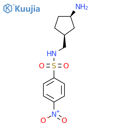 rac-N-{(1R,3S)-3-aminocyclopentylmethyl}-4-nitrobenzene-1-sulfonamide structure