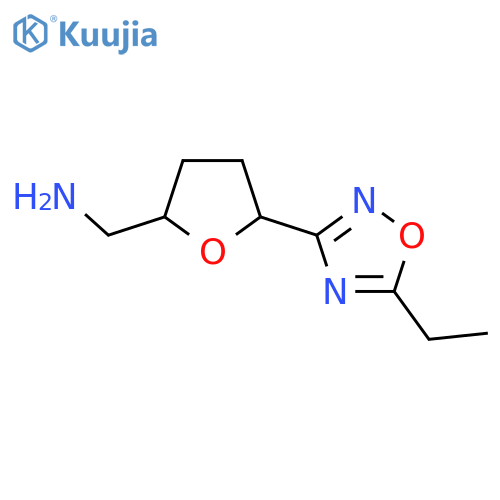 [5-(5-Ethyl-1,2,4-oxadiazol-3-yl)oxolan-2-yl]methanamine structure