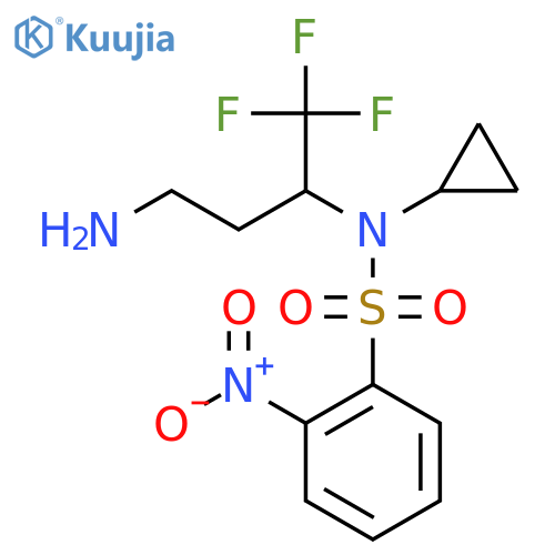 N-(4-amino-1,1,1-trifluorobutan-2-yl)-N-cyclopropyl-2-nitrobenzene-1-sulfonamide structure