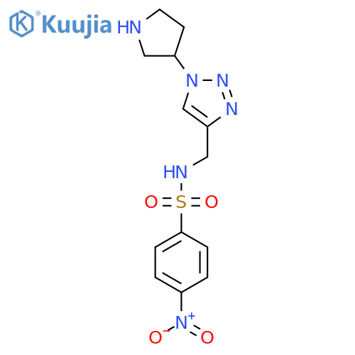 4-nitro-N-{[1-(pyrrolidin-3-yl)-1H-1,2,3-triazol-4-yl]methyl}benzene-1-sulfonamide structure