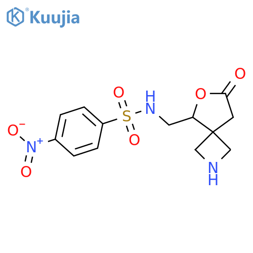 4-nitro-N-({7-oxo-6-oxa-2-azaspiro[3.4]octan-5-yl}methyl)benzene-1-sulfonamide structure