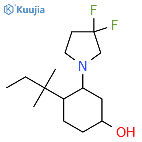 3-(3,3-Difluoropyrrolidin-1-yl)-4-(2-methylbutan-2-yl)cyclohexan-1-ol structure