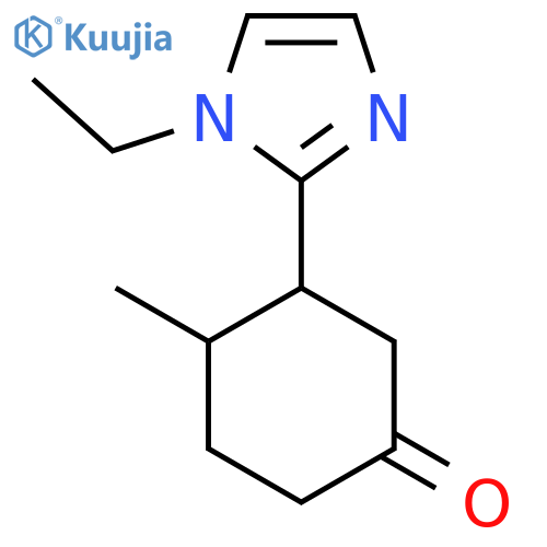 3-(1-ethyl-1H-imidazol-2-yl)-4-methylcyclohexan-1-one structure