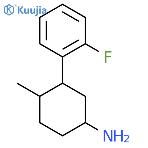 3-(2-Fluorophenyl)-4-methylcyclohexan-1-amine structure
