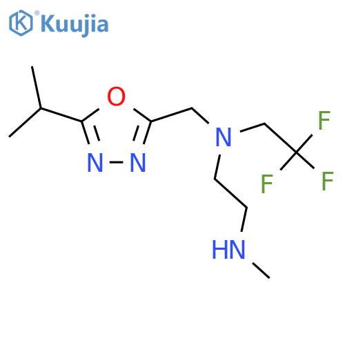 2-(methylamino)ethyl({5-(propan-2-yl)-1,3,4-oxadiazol-2-ylmethyl})(2,2,2-trifluoroethyl)amine structure