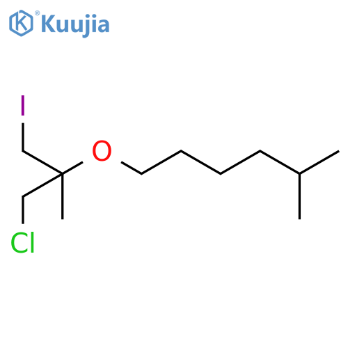 1-(1-chloro-3-iodo-2-methylpropan-2-yl)oxy-5-methylhexane structure