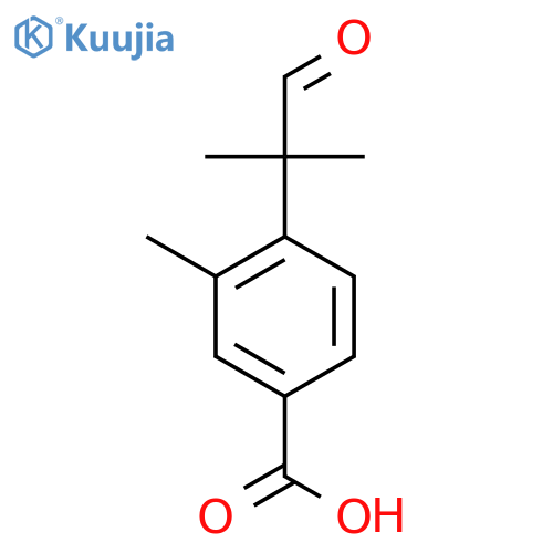 3-methyl-4-(2-methyl-1-oxopropan-2-yl)benzoic acid structure
