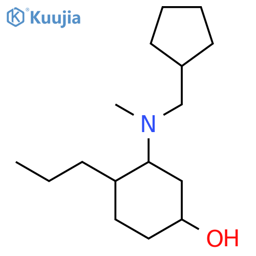 3-[(Cyclopentylmethyl)(methyl)amino]-4-propylcyclohexan-1-ol structure