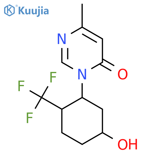 3-[5-Hydroxy-2-(trifluoromethyl)cyclohexyl]-6-methyl-3,4-dihydropyrimidin-4-one structure