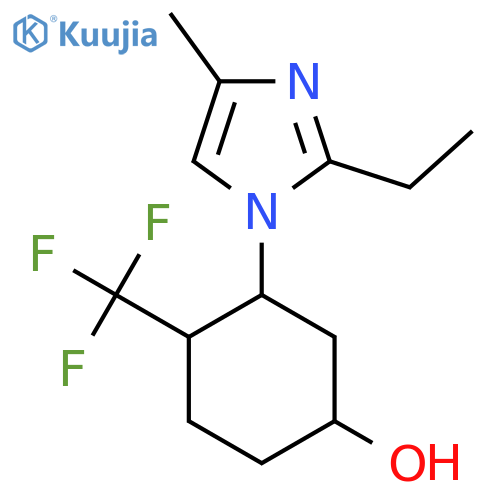 3-(2-ethyl-4-methyl-1H-imidazol-1-yl)-4-(trifluoromethyl)cyclohexan-1-ol structure