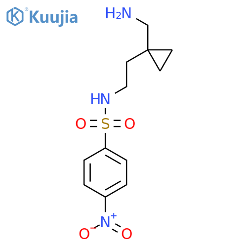 N-{2-1-(aminomethyl)cyclopropylethyl}-4-nitrobenzene-1-sulfonamide structure