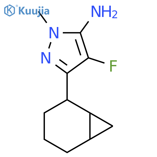 3-{bicyclo4.1.0heptan-2-yl}-4-fluoro-1-methyl-1H-pyrazol-5-amine structure