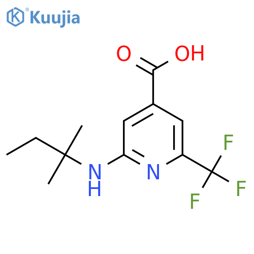2-(2-methylbutan-2-yl)amino-6-(trifluoromethyl)pyridine-4-carboxylic acid structure