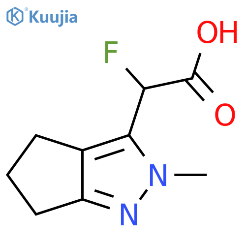 2-fluoro-2-{2-methyl-2H,4H,5H,6H-cyclopentacpyrazol-3-yl}acetic acid structure