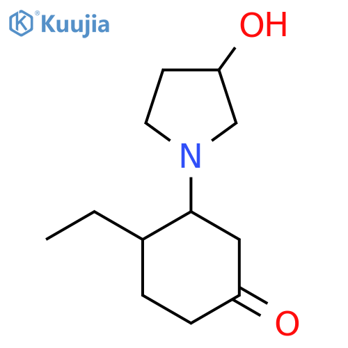 4-Ethyl-3-(3-hydroxypyrrolidin-1-yl)cyclohexan-1-one structure