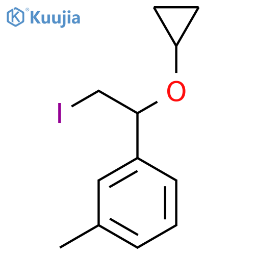 1-(1-cyclopropoxy-2-iodoethyl)-3-methylbenzene structure