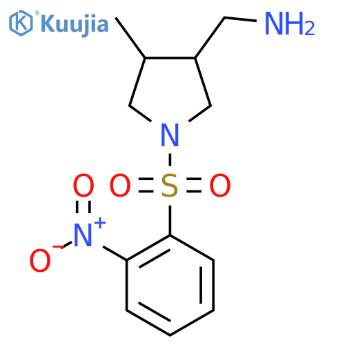 4-methyl-1-(2-nitrobenzenesulfonyl)pyrrolidin-3-ylmethanamine structure