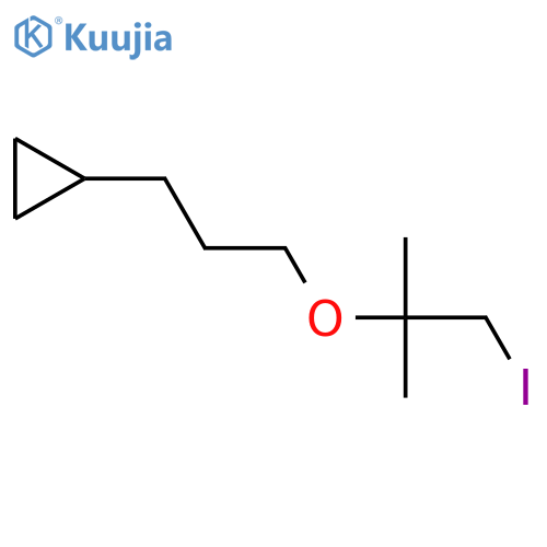 {3-(1-iodo-2-methylpropan-2-yl)oxypropyl}cyclopropane structure