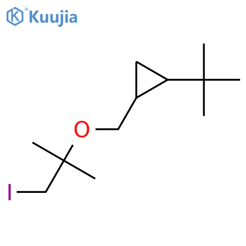 1-tert-butyl-2-{(1-iodo-2-methylpropan-2-yl)oxymethyl}cyclopropane structure