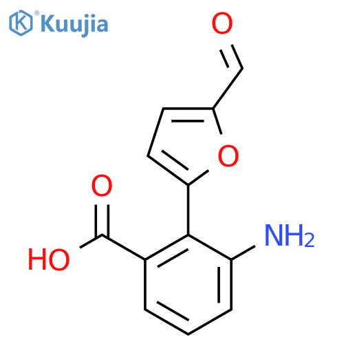 3-amino-2-(5-formylfuran-2-yl)benzoic acid structure